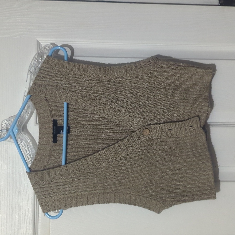 Forever 21 Tan Sweater Vest Size Large